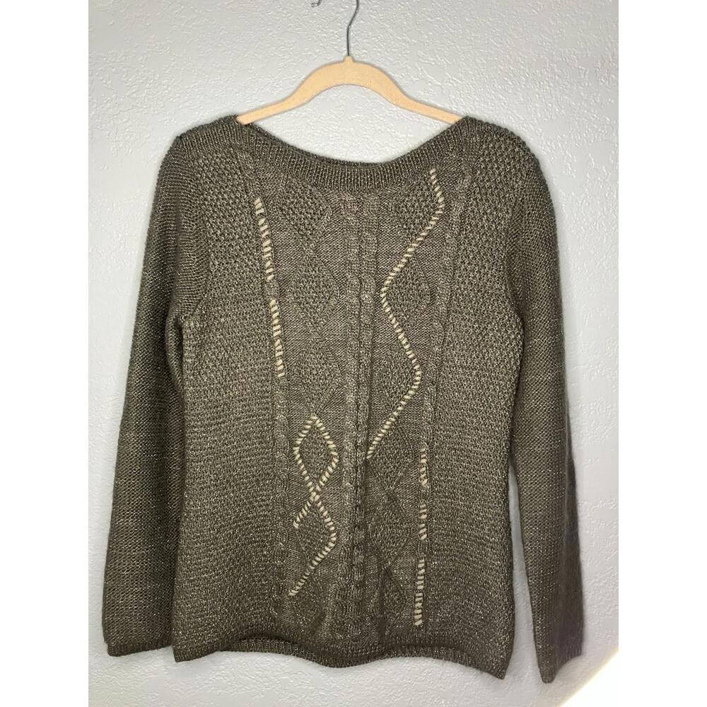 Bob Timberlake Wool & Mohair Blend womens S Med Cable Knit Pullover Sweater